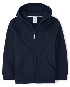 gymboree boys and toddler long sleeve zip up hoodie sweatshirt, navy slate, 10 (3030580)