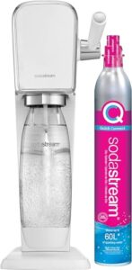 sodastream art sparkling water maker (white) with co2 and dws bottle