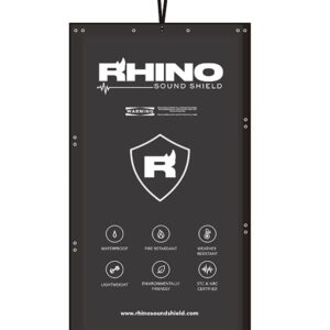 RHINO SOUND SHIELD 95 x 52 inch Soundproof Blanket, Sound Absorbing Blanket, Noise Barrier, Acoustic Sound Blanket, Application for Construction Site, Outdoor Concert, Machinery Shop