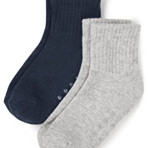 Gymboree Boys and Toddler Midi Socks, Navy/White 2 Pack, 4-5T