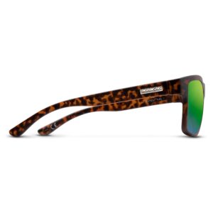 Suncloud A-Team Polarized Sunglasses, Matte Tortoise/Polarized Green Mirror, One Size