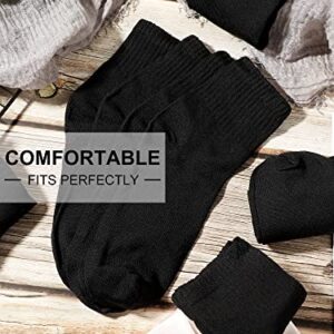 Tarpop 100 Pairs Mens Socks Bulk Moisture Wicking Socks Casual Sports Ankle Socks Bulk for Homeless Unisex Adult Men Women (Black)