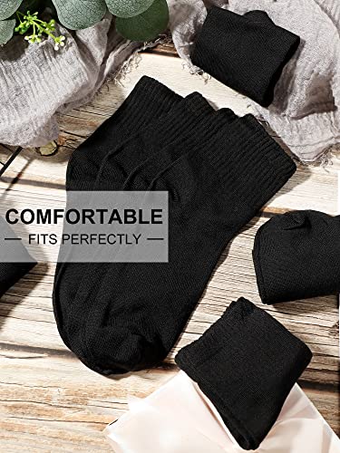 Tarpop 100 Pairs Mens Socks Bulk Moisture Wicking Socks Casual Sports Ankle Socks Bulk for Homeless Unisex Adult Men Women (Black)