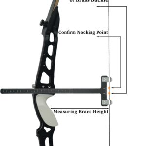 longbowmaker Archery Bow String Nock Points Pliers Set T Shape Bow Square Ruler Nocking Point Buckles Plier (Black)