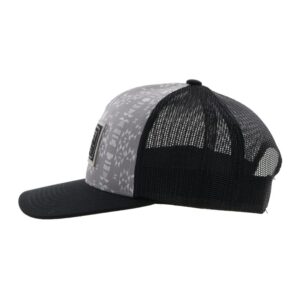 HOOEY Doc Adjustable Mesh Back Trucker Hat with Logo Patch (Grey/Black)