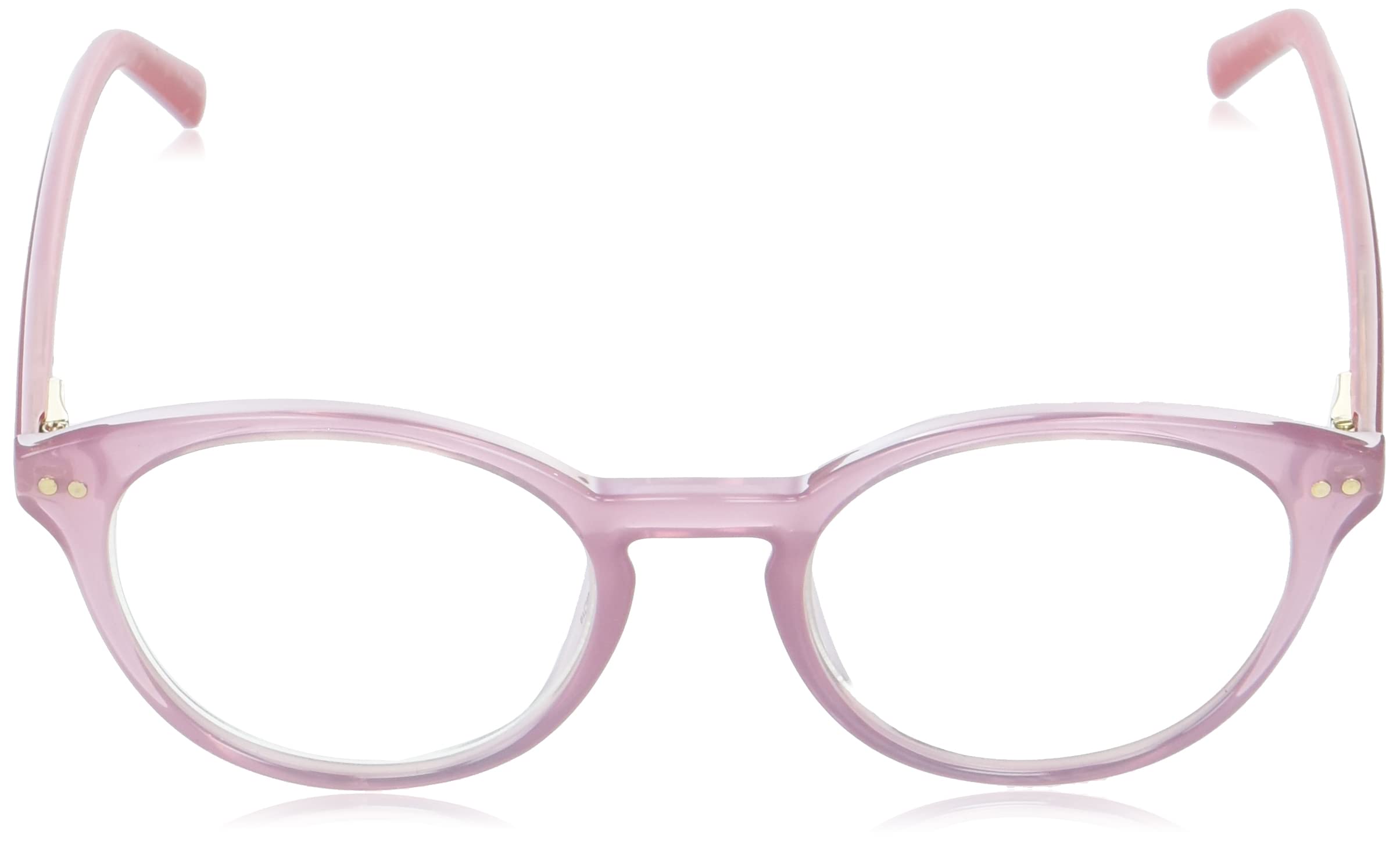 Kate Spade New York Women's Kate Spade Female Optical Style Kinslee Round Reading Glasses, Pink/Demo Lens, 48mm, 19mm + 2.5