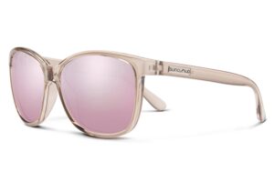 suncloud sashay polarized sunglasses, transparent taupe/polarized pink gold mirror, one size