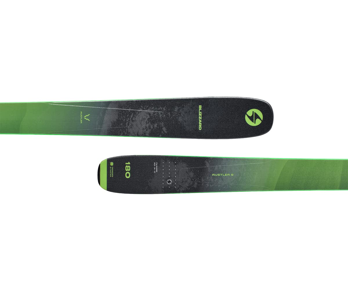 Blizzard Men's 8A226300001 Rustler 9 Freeride Lightweight Green/Anthracite Skis (Bindings Not Included), Size 188