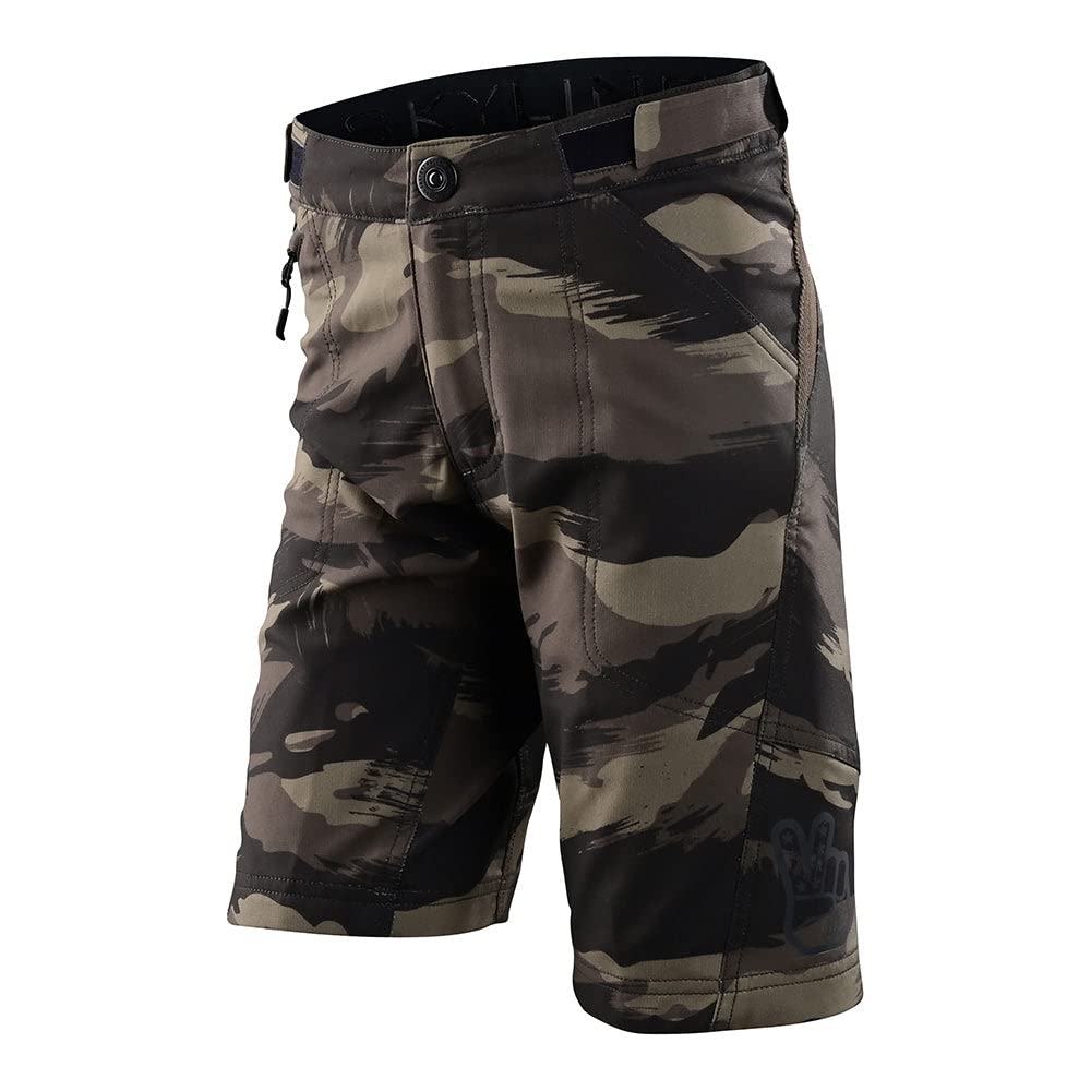 Troy Lee Designs Cycling Mountain Bike Trail Biking MTB Bicycle Shorts for Youth, Skyline Short NO Liner (28, Brushed CAMO Military)