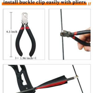 longbowmaker Archery Bow String Nock Points Pliers Set T Shape Bow Square Ruler Nocking Point Buckles Plier (Black)