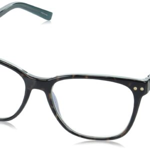 Kate Spade New York Women's Kate Spade Female Optical Style Joyanne Rectangular Reading Glasses, Havana Blue/Demo Lens, 52mm, 16mm + 2.5