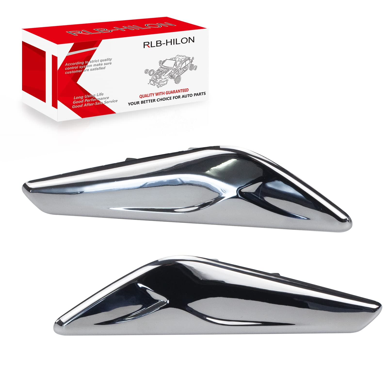 RLB-HILON 1 PAIR Front Fender Chrome Finisher Compatible with BMW X3 F25 X4 F26 2013 to 2017 Year Replaces# 51117338569 51117338570