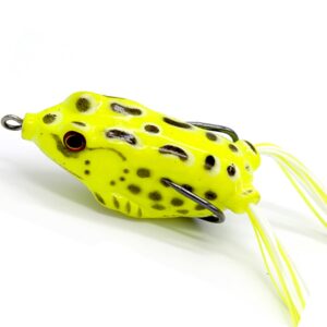 Kmucutie 5 Pcs Topwater Frog Lures Sets with Bait Box, Frog Fishing Crankbait Lures, Soft Bait for Bass Snakehead, Freshwater Soft Simulated Frog Bait (5 cm / 8 g, 5 Pieces Mix Colors A)