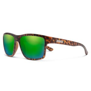 Suncloud A-Team Polarized Sunglasses, Matte Tortoise/Polarized Green Mirror, One Size