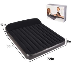 DIMAR GARDEN King Size Camping Air Mattress Inflatable Bed Blow Up Mattresses with Pillow,Black