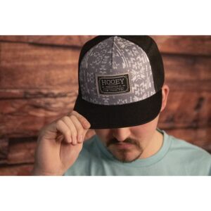 HOOEY Doc Adjustable Mesh Back Trucker Hat with Logo Patch (Grey/Black)