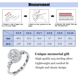 Urn Rings for Cremation Ashes Circle of Life 925 Sterling Silver Always by my side Keepsake Rings Memorial Jewelry for Women (Size 8)