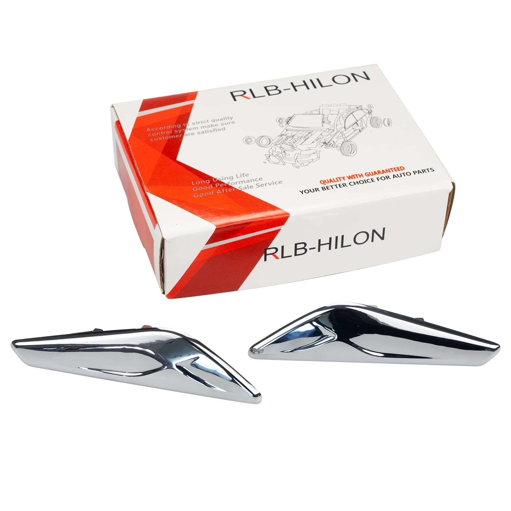 RLB-HILON 1 PAIR Front Fender Chrome Finisher Compatible with BMW X3 F25 X4 F26 2013 to 2017 Year Replaces# 51117338569 51117338570