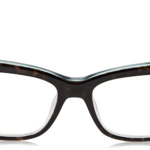 Kate Spade New York Women's Kate Spade Female Optical Style Dollie Rectangular Reading Glasses, Havana Blue/Demo Lens, 53mm, 15mm + 1.5