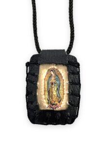 our lady of guadalupe black scapular necklace escapulario negro collar virgen guadalupe, bklack