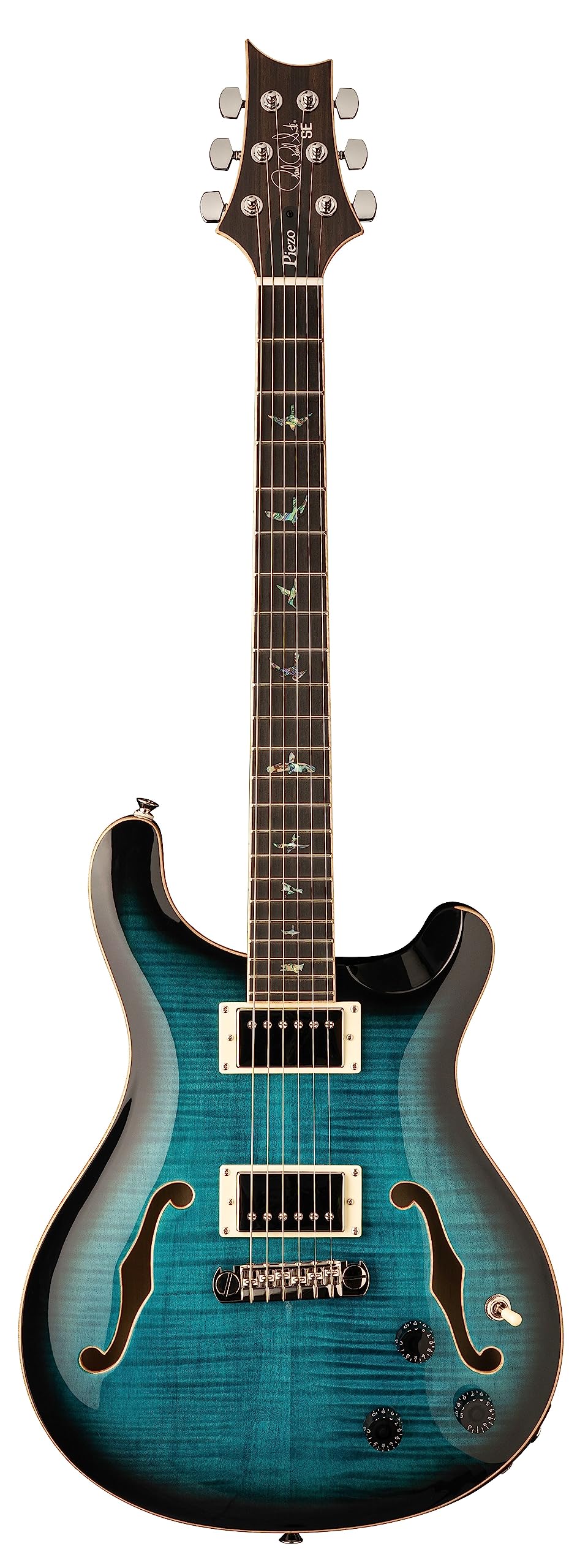 PRS Paul Reed Smith 6 String SE Hollowbody II Piezo, Peacock Blue, Right (105537:PB)