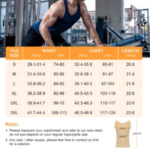 IFKODEI Mens Compression Shirts Slimming Body Shaper Workout Tank Top Vest Tummy Control Shapewear Abs Abdomen Undershirt (L, Black)