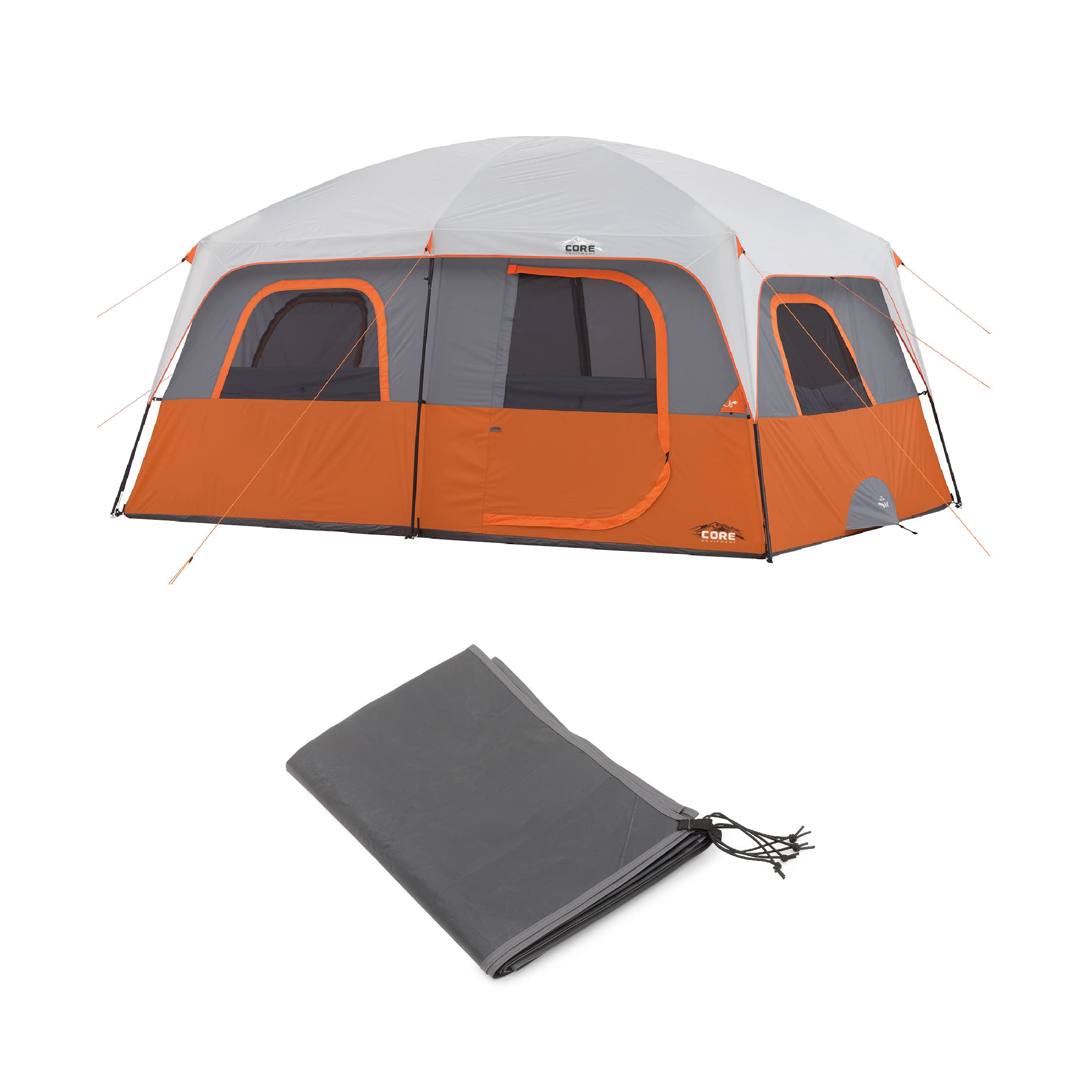 Core 10 Person Straight Wall Cabin Tent & Footprint