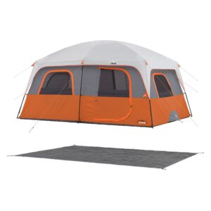 Core 10 Person Straight Wall Cabin Tent & Footprint