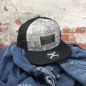 HOOEY Doc Adjustable Mesh Back Trucker Hat with Logo Patch (Grey/Black)