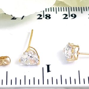 2 carat Diamond Earrings 18k SOLID GOLD Heart shaped Diamond Studs HANDMADE Jewelry gifts for women 6.5 mm Solitaire Heart Cut Diamond Earrings gift for Birthday Mothers Day Anniversary wife present