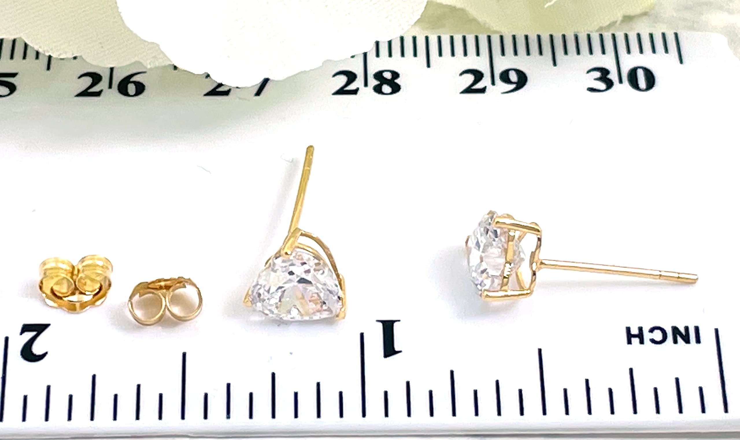 2 carat Diamond Earrings 18k SOLID GOLD Heart shaped Diamond Studs HANDMADE Jewelry gifts for women 6.5 mm Solitaire Heart Cut Diamond Earrings gift for Birthday Mothers Day Anniversary wife present