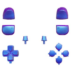 eXtremeRate Replacement D-pad R1 L1 R2 L2 Triggers Share Options Face Buttons, Chameleon Purple Blue Full Set Buttons Compatible with ps5 Controller BDM-010 & BDM-020