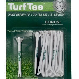 Zero Friction Golf Tee and Divot Repair Tip, Pack of 30, White