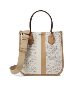 michael kors heidi north/south canvas tote vanilla multi one size