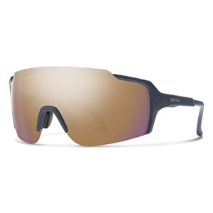 smith flywheel sport & performance sunglasses - matte french navy | chromapop rose gold mirror