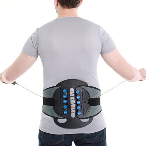 LSO Back Brace with Removable Decompression Panel Back Support& Back Cover for Free,Pulley System Lumbar Support Belt for Sciatica Pain, Disc Injury and After Laminectomy or Spinal Fusion Surgery(XL)