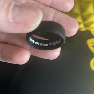 AERA CUSTOMIZED His & Hers Silicone Wedding Band Set - Engrave Any Text, Symbol, Image - Ships Next Day