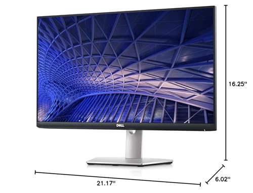 Dell S2421H 24-Inch 1080p Full HD 1920 x 1080 Resolution 75Hz Monitor, Built-in Dual Speakers, 4ms Response Time, Dual HDMI Ports, AMD FreeSync Technology, IPS, Silver