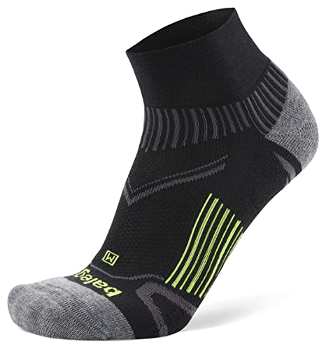 Balega Enduro Arch Support Performance Quarter Athletic Running Socks for Men and Women (1 Pair), Black, Medium