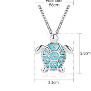 Turtle Pendant Imitation Opal Necklace Zircon Clavicle Chain Women's Jewellery Gift Accessories, Blue Durable Design