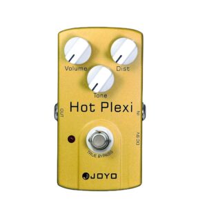 JOYO JF-32 Hot Plexi Distortion Amp Simulation Pedal Bundle with DC 9V Pedal Power Supply (800mA -1A) AC Adapter