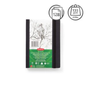 Derwent Academy Hardcover Sketchbook A5, 128 Sheets/64 Pages of 135gsm Paper, Smooth Surface, Perforated Edges, for Aspiring Artists, Ideal for Drawing, Sketching, Colouring, Premium Quality, 2306011