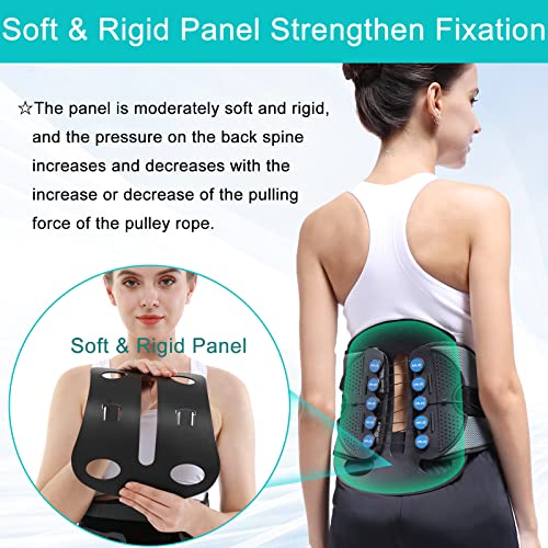 LSO Back Brace with Removable Decompression Panel Back Support& Back Cover for Free,Pulley System Lumbar Support Belt for Sciatica Pain, Disc Injury and After Laminectomy or Spinal Fusion Surgery(XL)