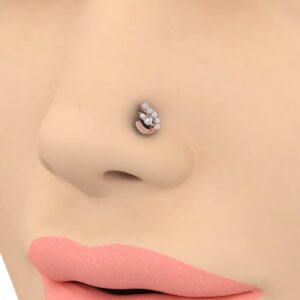 FINEROCK 0.09 Carat Diamond Nose Pin in 18K Rose Gold