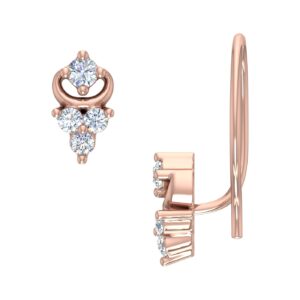 0.04 Carat Diamond Nose Pin in 14K Rose Gold