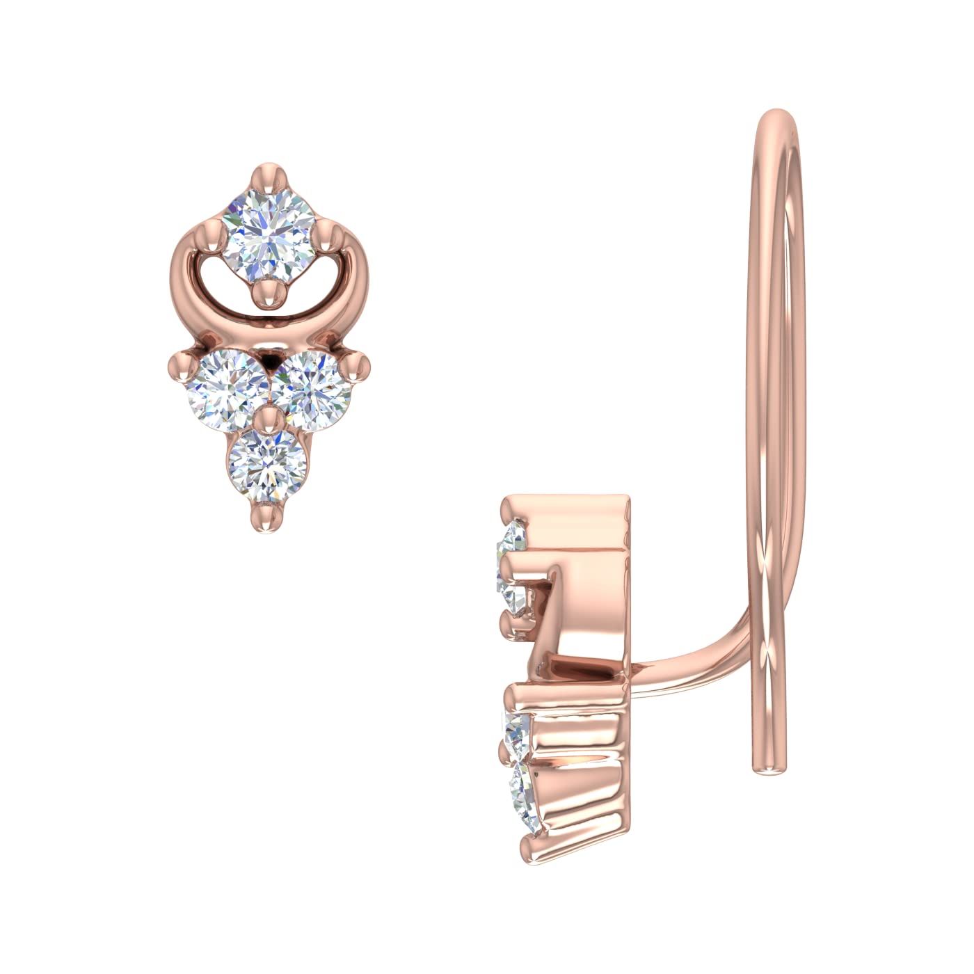 0.04 Carat Diamond Nose Pin in 14K Rose Gold