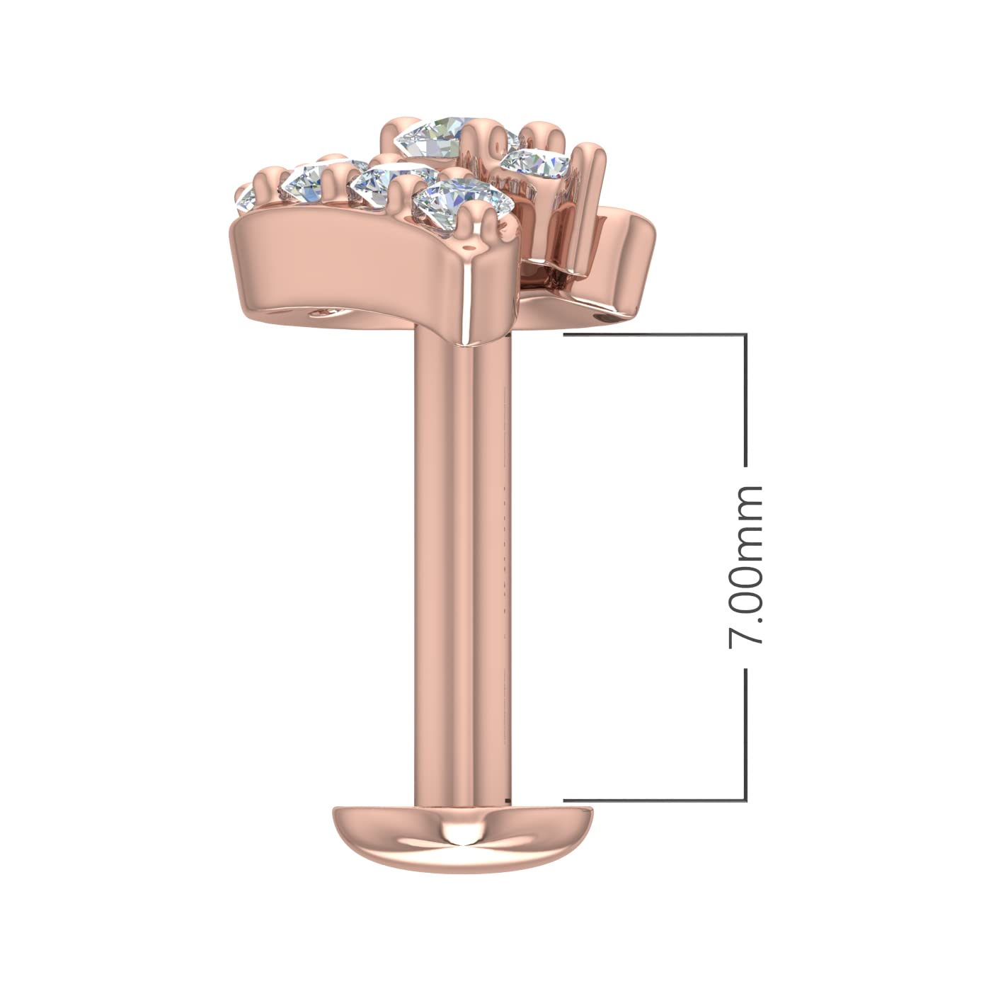 FINEROCK 0.09 Carat Diamond Nose Pin in 18K Rose Gold