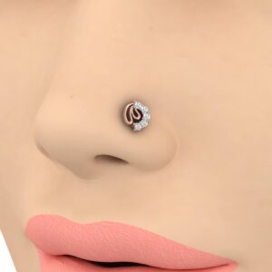 FINEROCK 0.15 Carat Diamond Nose Pin in 18K Rose Gold