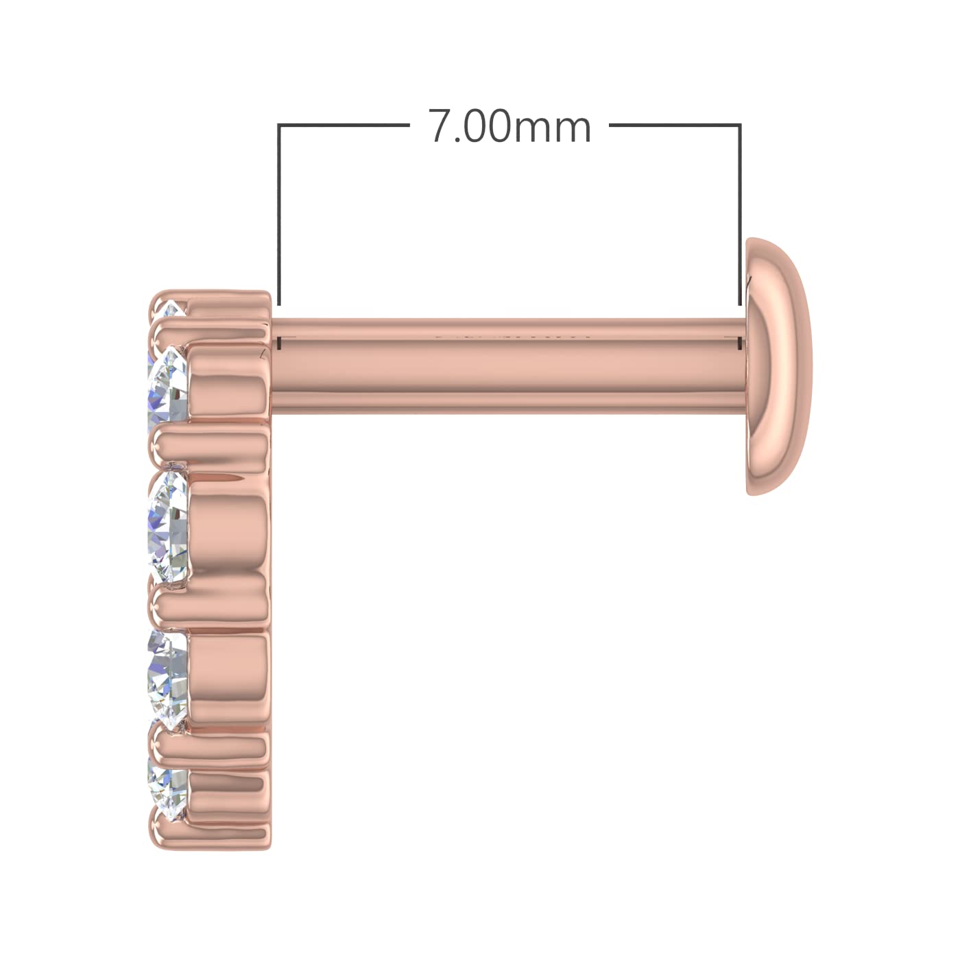 FINEROCK 0.15 Carat Diamond Nose Pin in 18K Rose Gold