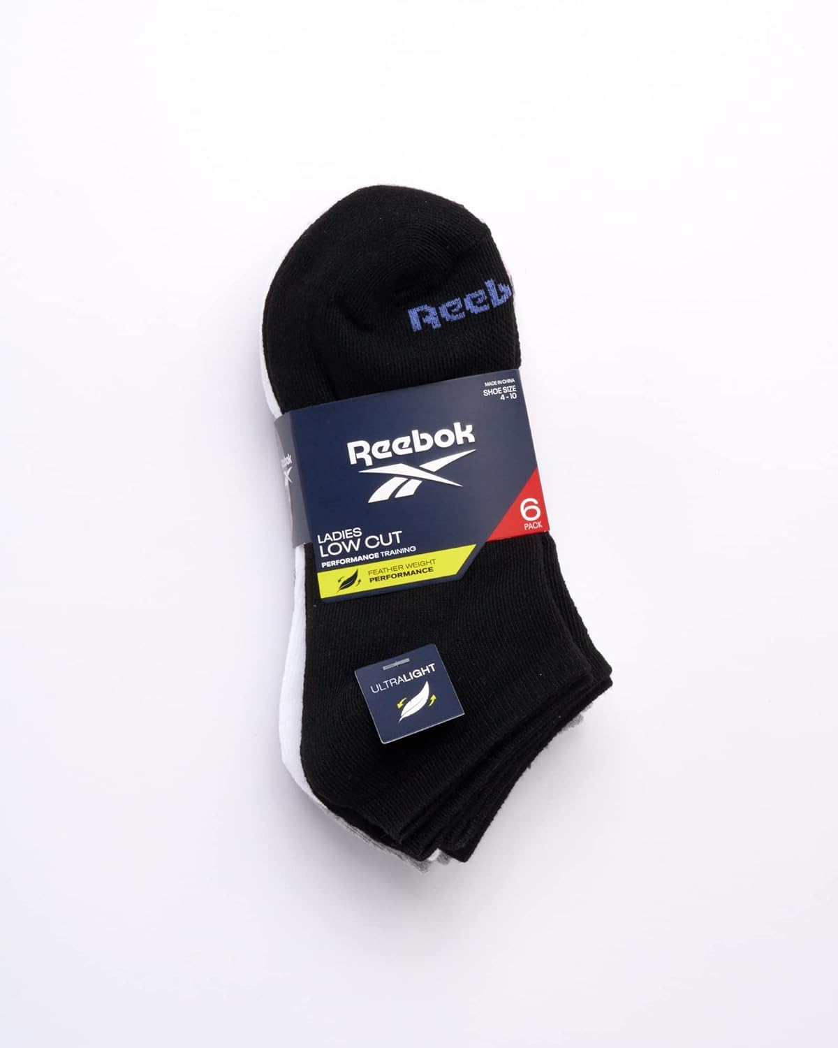 Reebok Women's Athletic Socks - Performance Low Cut Socks (6 Pack), Size 4-10, White/Black/Grey